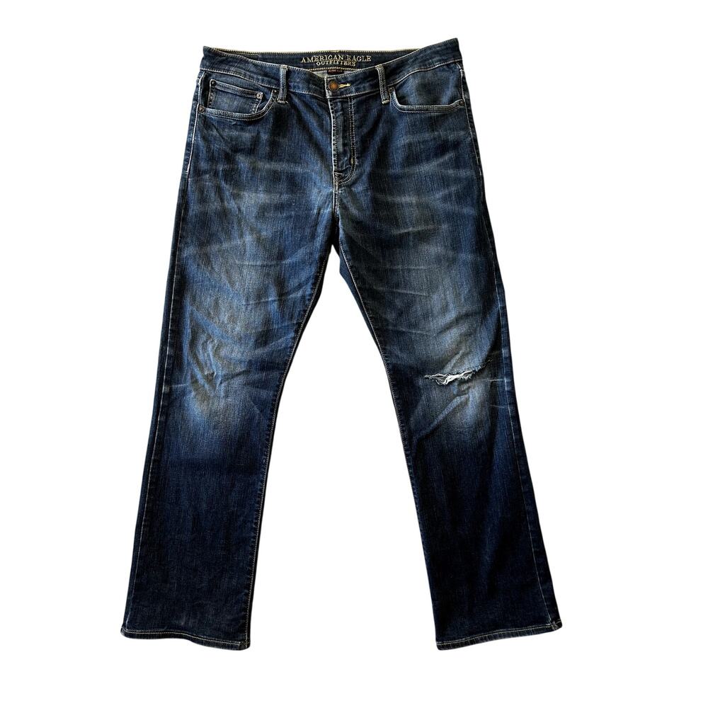 American Eagle Active Flex‎ Straight Leg Dark Wash Size 36x32
